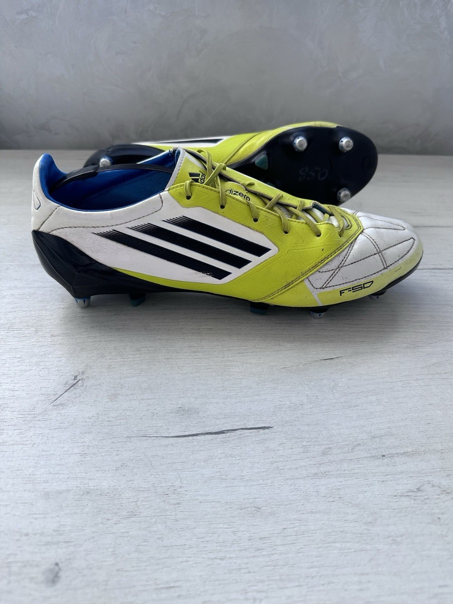 Adidas F50 Adizero Leather White Football Soccer Cleats US12 1/2