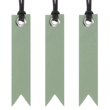 Leather Bookmarks, Lake Green Book Marks for Reading Women, 3 Pcs