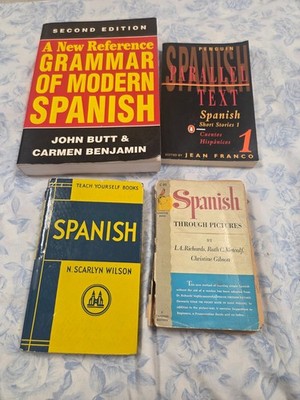 Vintage Spanish Language Learning Books Job Lot Penguin Grammar Dictionary