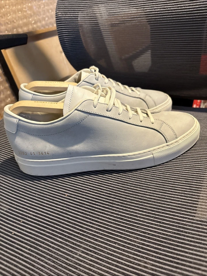 Common Projects Achilles Low In Nubuck Ice Blue Size UK 7 EU 41 - Image 4 of 4