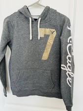American Eagle AEO Sherpa Lined Full Zip Hoodie Dark Gray Size S/P Y2K Style EUC
