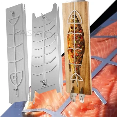 WOWSPEED Flammlachsbrett Lachsgrillbrett Räucherbrett mit Halterung neigbar Edelstahl