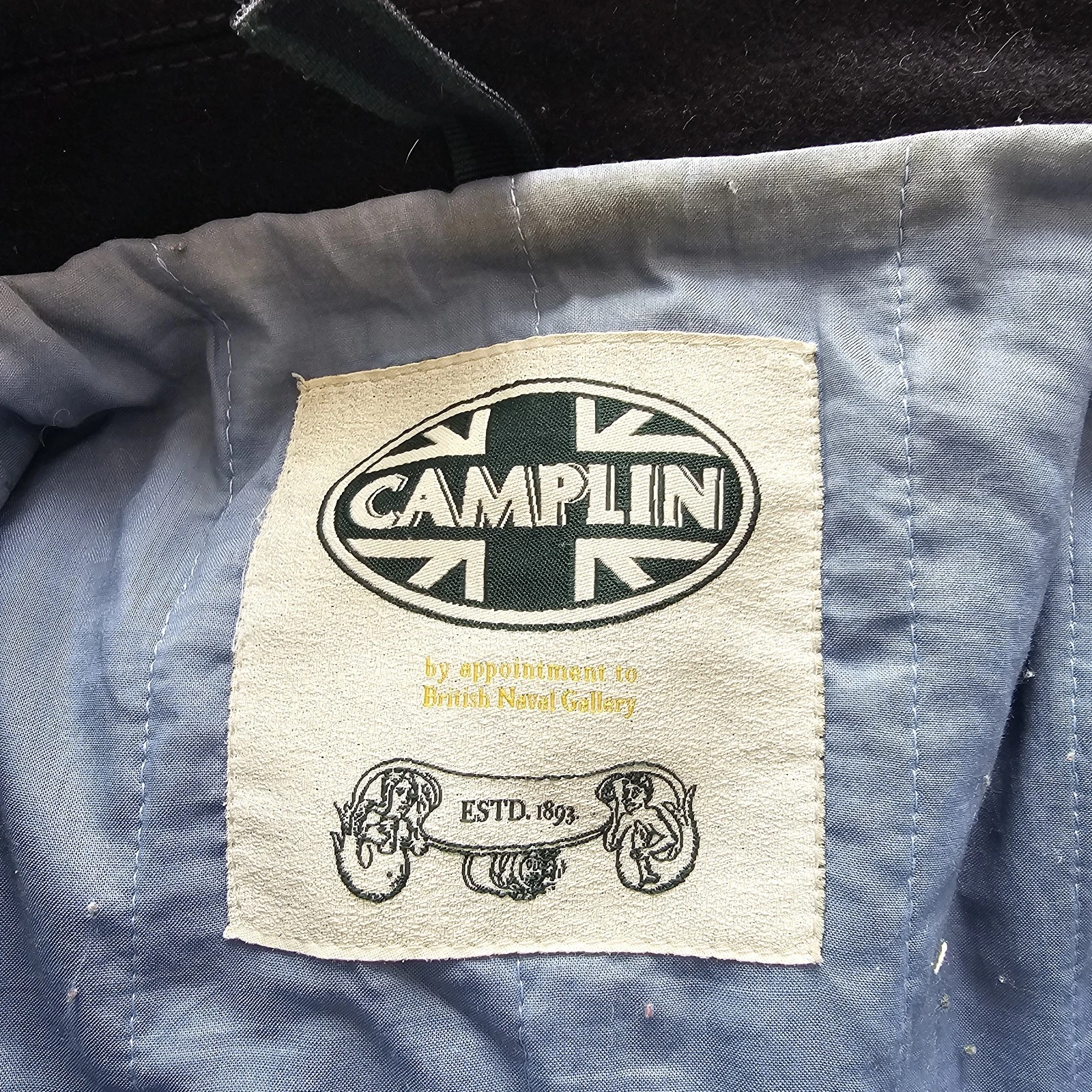 CAMPLIN Men's PEACOAT ISLAND T Wool Jacket Solid sz 52 Navy Blue Y7f image 6