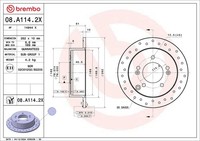 2X Bremsscheibe Xtra Line - Xtra Brembo 08.A114.2X FüR Hyundai Tucson JM Sonata