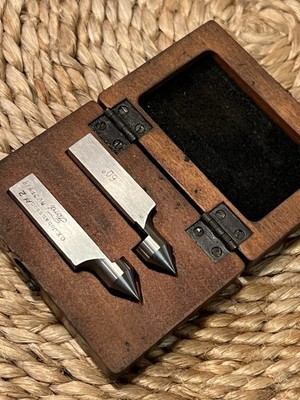 Vintage CEJohansson Ford Guage Block Scratcher & Pointer Set  Walnut Case