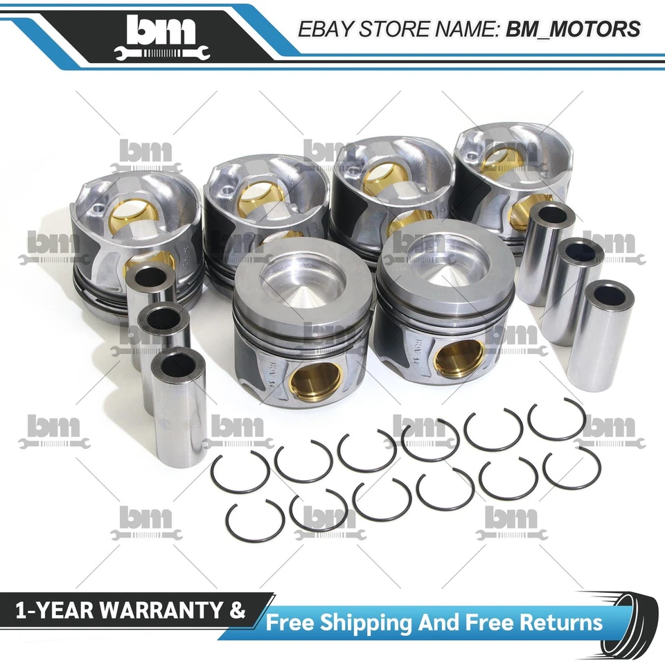 Juego de 6 anillos de pistón Φ83,01 mm para VW Touareg Audi A4 Q7 A6 3,0 TDI diésel CRT DCP Foto 2 de 4