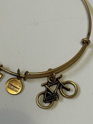 Alex und Ani Gold Armband verstellbar Fahrrad Bike Bettelarmband Armreif Stapel