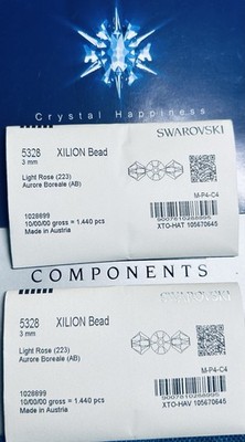 5328 3mm LIGHT ROSE AB Swarovski Bicone Beads 1440 Sealed packs