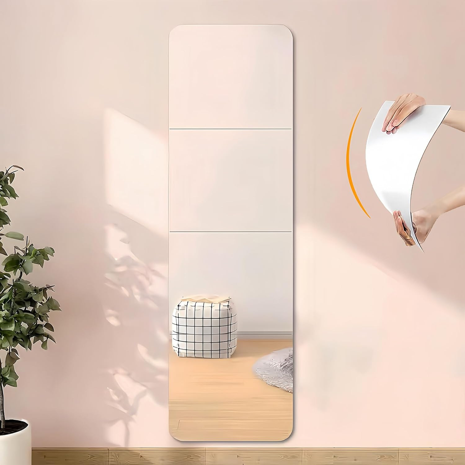 Miroir Autocollant 20x20 cm pour Décorer la Chambre des Enfants et le Salon