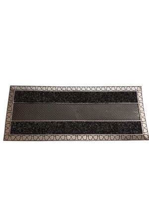 Fußmatte Grau Schwarz 30x75 cm Welcome Schriftzug Rutschfest