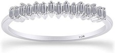 Baguette Diamond Half Eternity Stackable Wedding Band Ring 10k Gold 1/4 Ct 