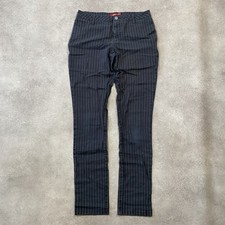 Dickies Trousers Womens 27" Slim Skinny Twill Striped Pants, Black