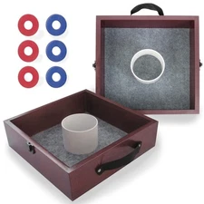 Triumph Premium Washer Toss Game - Includes 2 Felt-Lines Washer Boxes and Steel