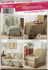 VTG!5383 SIMPLICITY HOME DECOR TRADITIONAL SLIPCOVERS & COORDINATING PILLOWS