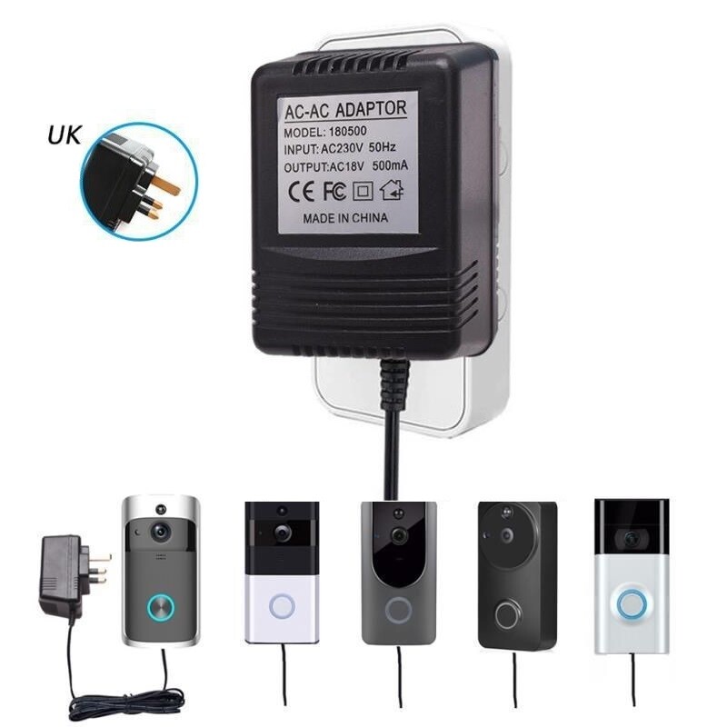For Video Ring Doorbell Power Supply Adapter Transformer 500mA UK Plug