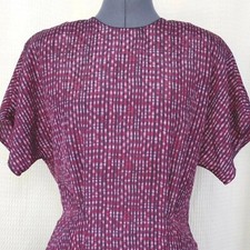 Vintage Michelle Stuart Pink  Purple Patterned Fitted Blouse Size 6