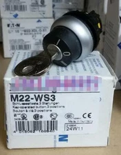 1PCS New M22-WS3 M22-WS3Q Key-Operated Button 3POS. Brand #F7