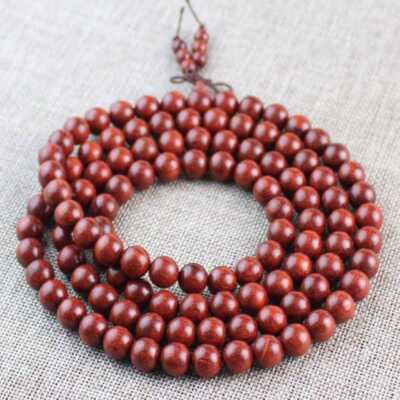 6mm 108 Natural Rosewood Cuff mala Buddha Bracelet Spiritual Jewelry Yoga