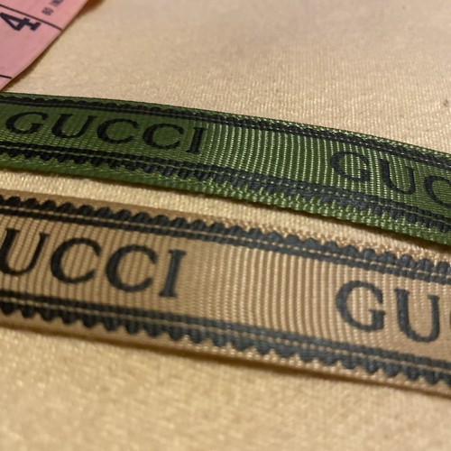 Gucci GG Green & Brown 4 Yd Of Each Signature Ribbon Grosgrain Authentic - Picture 5 of 6