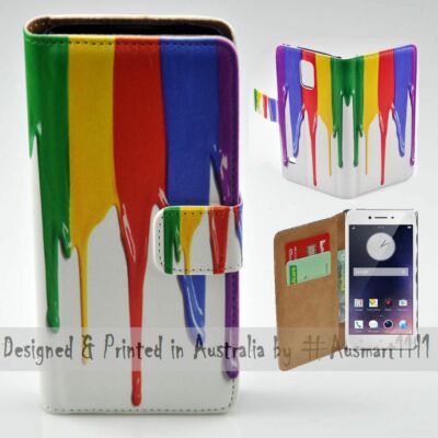 For OPPO Series - Rainbow Paint Theme Print Wallet Mobile Phone Case Cover 