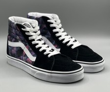 VANS Sk8-Hi Pressed Floral Black True White Skate Shoe Women's 9.5 / Mens 8 READ