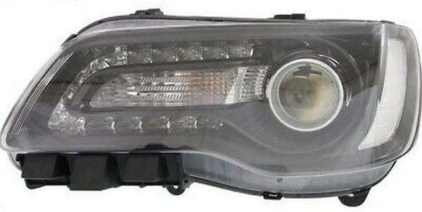Headlight Left Black for Chrysler 300 2015-2017 HiR2+LED