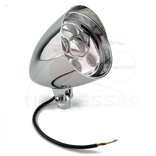 LED 6" Large Chrome Bullet Headlight For Harley Sportster XL Dyna Softail - Picture 9 of 12