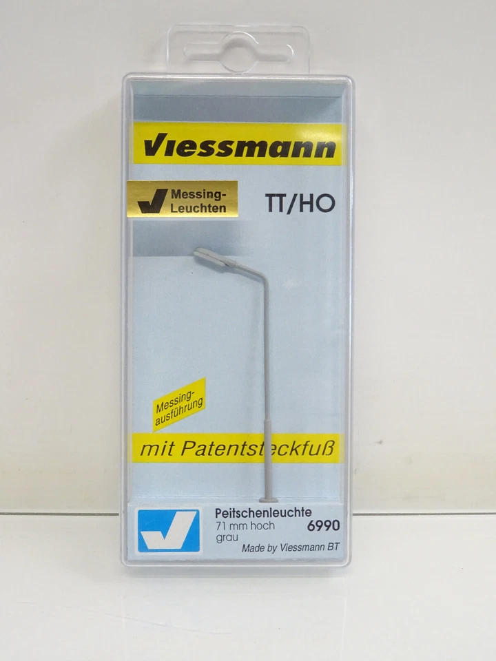 Viessmann H0 / TT 6990 Peitschenleuchte 71 mm hoch Messing in OVP LE3544