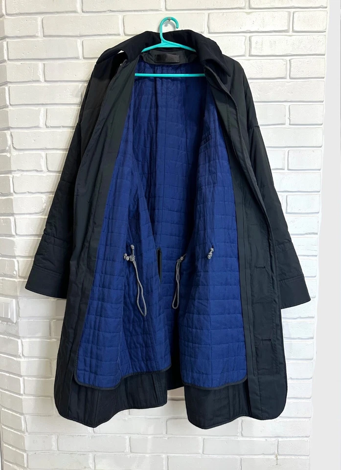 Haider Ackermann unisex Oversized TRENCH Coat Black SZ 36 S M L ONE SIZE - Image 3 of 4