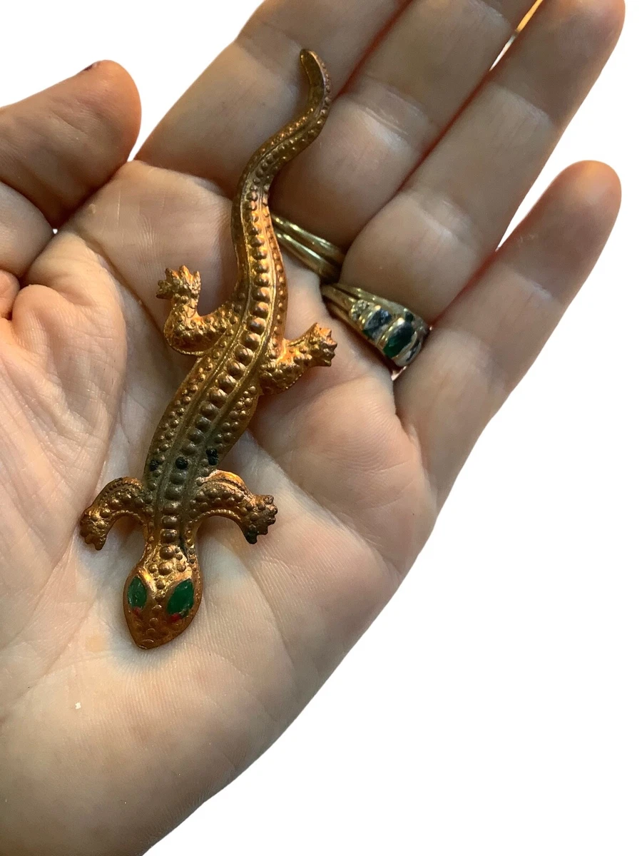 Delightful Vintage Lizard Brooch Deceased Estate Costume Jewellery Broach