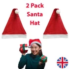 2 Pack CHRISTMAS SANTA HATS FANCY DRESS XMAS PARTY SANTA CLAUS ADULT KIDS