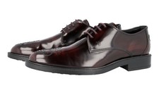 TOD'S Leather Derby Polished Gloss Business Shoes - Bordeaux - NEW - 7.5 41.5