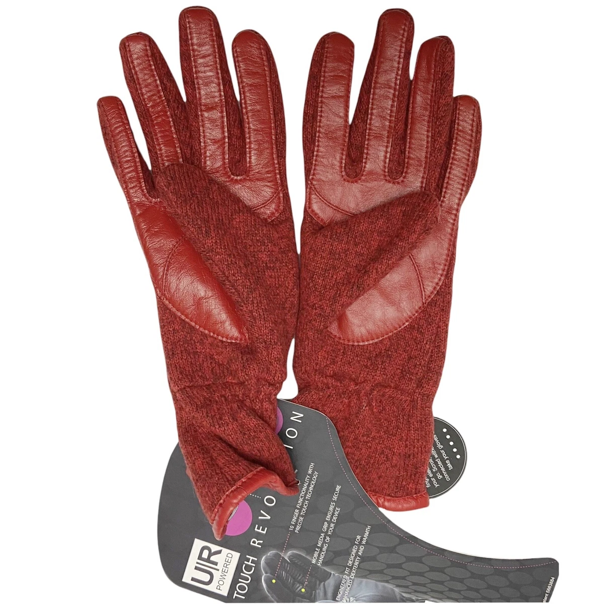 Red fleece best sale gloves women's