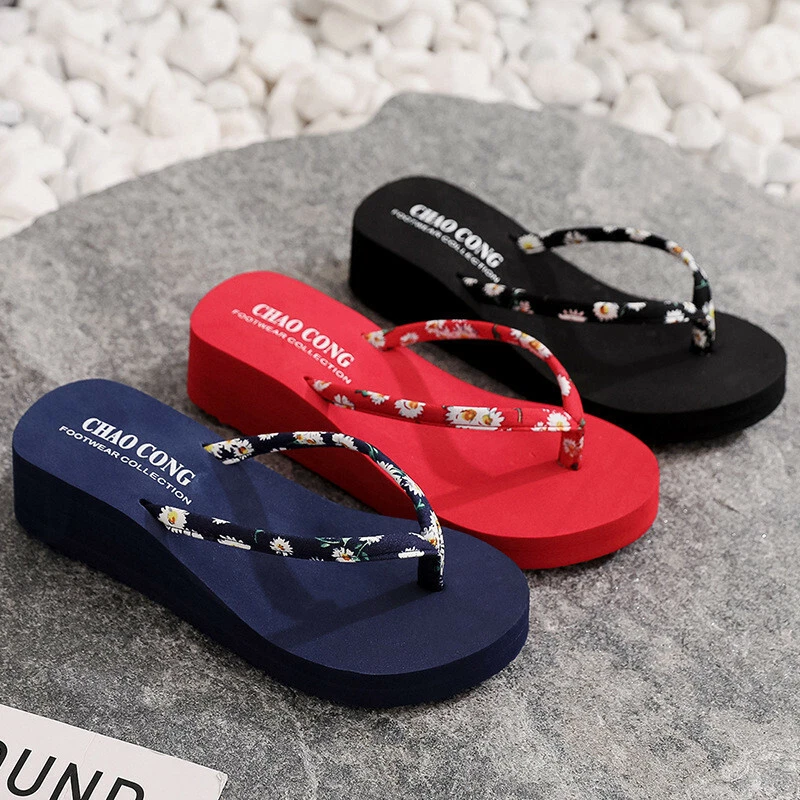 Women Summer Comfy Flip-Flops Thong Slippers Slip-On Flower Sandals Beach  Club