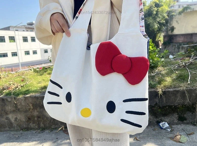 Hello Kitty shoulder bag Women casual tote cute canvas handbag STANDARD  SHIPPING