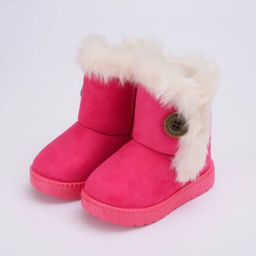 Kids Winter Warm Ankle Snow Boots Boys Girls Pull On Fur Lined Toddlers Shoes - Picture 11 of 20