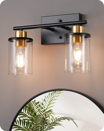 EDISHINE Bathroom Light Fixtures, 2-Light Modern Bathroom Vanity Lights ...