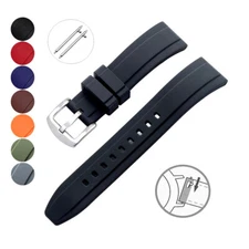 Men's New High Quality Silicone Rubber Watch Strap Band Quick Release 20 22 24mm