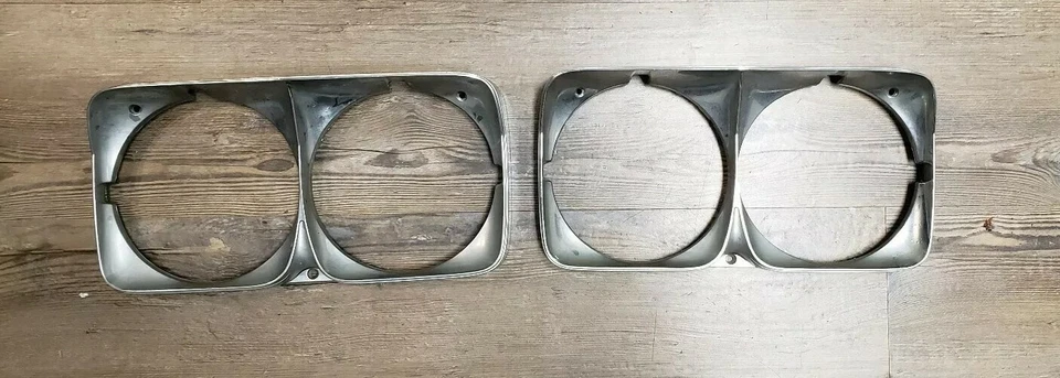 1969 1970 CADILLAC ELDORADO HEADLIGHT DOORS CHROME BEZELS PAIR  GM OEM - Image 2 of 4