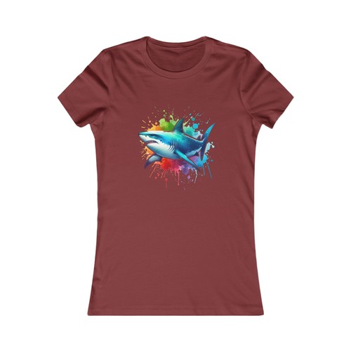 Pop Art Shark Damen Favorite Tee - Bild 24 von 25