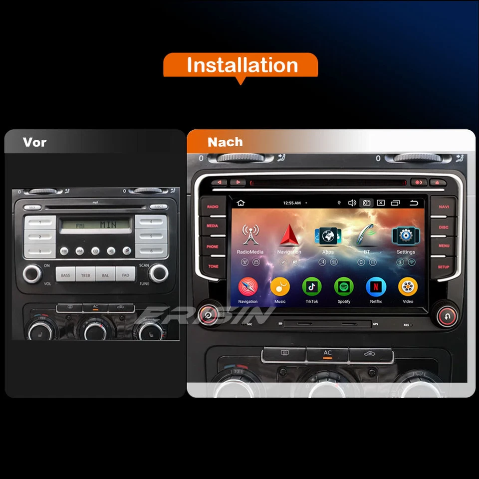 Android 14 Navi Autoradio Für VW Passat B6 Golf 5/6 Tiguan Sharan Polo T5 Skoda - Bild 3 von 4