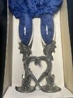 Fellowship Foundry Pewter Dragon Medieval Heart Toasting Champagne Glasses 1996