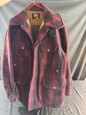 Vintage WOOLRICH Mens 42 Red Flannel Wool Hunting Jacket & Pants