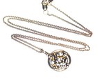 925 silver Gold Plated Vermeil lab grown diamond .01ct pendant necklace coin 18" — photo 4