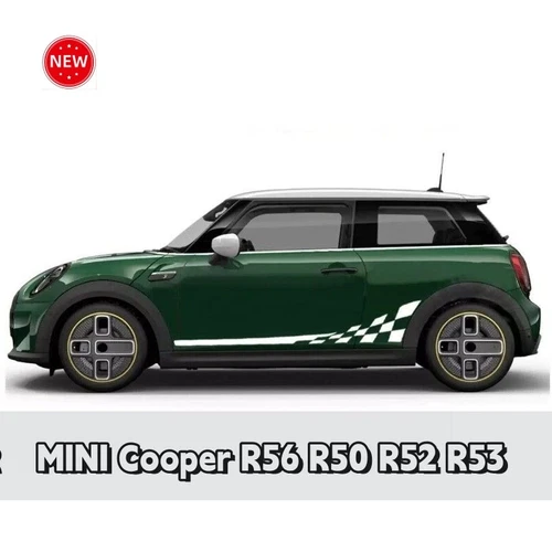 FOR MINI Cooper R56 R50 R52 R53 Car Hood Racing Stripe Side Sticker Decal Kit - Foto 6 di 10