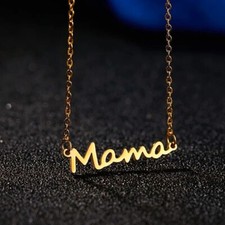 Necklace with mama letter pendant for Women - Stainless Steel - 18inch - Gold