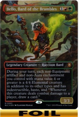 1x - Bello, Bard of the Brambles - FOIL BORDERLESS - CMR: Bloomburrow - NM MTG