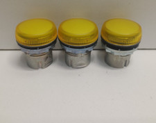 LOT OF 3 NEW OLD STOCK ALLEN-BRADLEY 22MM YELLOW PILOT LIGHTS 800FM-P5