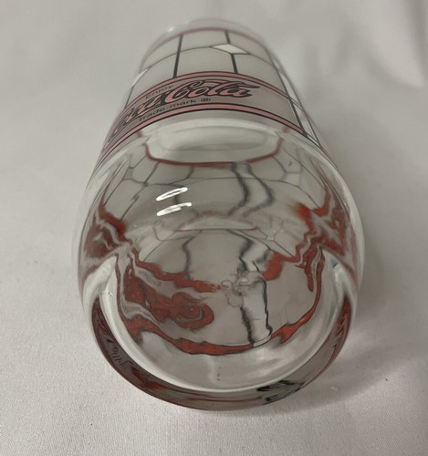 Coca-Cola Vintage Libbey Frosted Stained Glass Tiffany Style Glass Cup - Picture 4 of 8