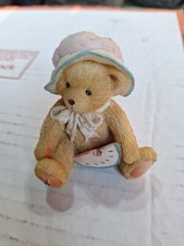 Enesco Cherished Teddies Julie July Bear With Watermelon 1993 About 3" Tall